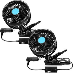 2 PCS 360 درجة مروحة السيارة 6 '' 12V مروحة السيارة مروحة محمولة مروحة مقعد السيارة مروحة التبريد مع تنظيم السرعة بدون خطوة وسداف سجائر أخف لسيارات الدفع الرباعي ، السيارات ، الحافلات (كوب الشفط) in Kuwait