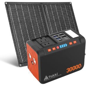 Takki Portable Power Station 88Wh Solar Generator Power Bank with 110V AC DC USB Ports & LED Flashlight, Battery Backup for Camping, Home, Emergency(Without Solar Panel)