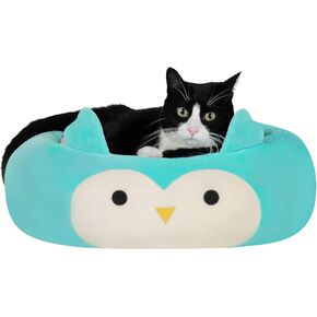 سرير Squishmallow الأصلي مقاس 20 بوصة للحيوانات الأليفة من Calico Cat - سرير صغير فائق النعومة من Jazwares رسمي من القطيفة للحيوانات الأليفة