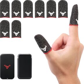 8 Pack Gaming Finger Sleeves,Thumb Sleeves for Mobile Gaming,Anti Sweat,Ultra Thin,0.3mm Silver Fiber,Suitable for Most Gamers,Mobile Gaming Finger Gloves for PUBG COD Dedales Gamer,Thumb Covers Glove
