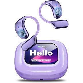 AI Language Translation Arebuds ، LCD Touch Screen OWS Translator في الوقت الفعلي لـ 144 لغة وآلام ترجمة سماعات رأس مثالية لسماعات الترجمة التعلم التجارية للأعمال (أسود)