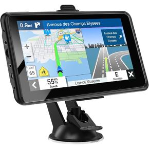GPS Navigator for Truck,Latest 2025 North America/EU Dual Map,7 inch Touch Screen for Car 256-16GB, Voice Turn Direction Guidance, Speed and Red Light,Free Lifetime Map Update,Custom Truck Routing