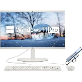 HP 21.5" FHD All-in-One Desktop Computer, 64GB RAM 2.5TB Storage (2TB SSD+512GB Docking Station Set), Dual-Core Intel Celeron, Windows 11 Pro with Microsoft Office Home & Business Included, Snow White