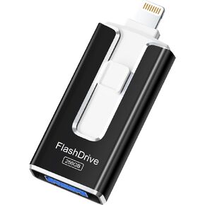 محرك أقراص فلاش معتمد 256 جيجابايت لـ iPhone iPad ، عصا الصور لتخزين الذاكرة الخارجية ، والنسخ الاحتياطي بسهولة وحفظ الصور ، ومحرك إبهام عصا USB لجهاز iPhone/iPad/Android/PC (أزرق ، 256 جيجابايت)