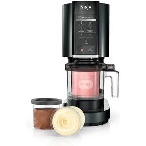 Ninja NC301H CREAMi Ice Cream Maker, for Gelato, Mix-ins, Milkshakes, Sorbet, Smoothie Bowls & More, 7 Programs, with (3) Pint Containers & Lids, Compact Size, Perfect for Kids, Black (Renewed)