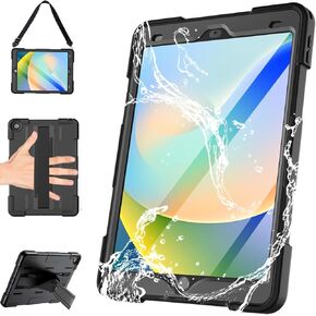 Designed for iPad 10th Generation 10.9 inch Waterproof Case, IP68 Waterproof, Full Body Rugged Shockproof Dustproof Protective, with Screen Protector&Stand&Hand Strap