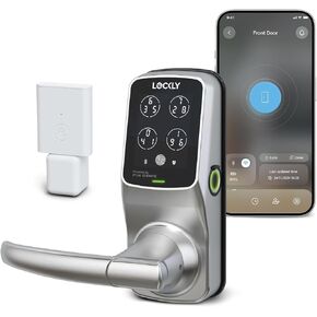 Lockly Secure Pro Smart Lock Wi-Fi, Keyless Entry Digital Keypad Door Lock, 3D Biometric Fingerprint Sensor Front Door Lock with Handle, Voice Control & Auto Lock - Latch Edition