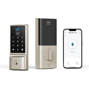 eufy Security Smart Lock C220, Fingerprint Keyless Entry Door Lock, Built-in Wi-Fi, App Remote Control, Front Door Smart Lock Deadbolt, 8Months Battery, Reliable Power, IP53 Waterproof, BHMA Grade 3