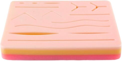 Suture Practice Kit for Medical Students Complete Surgical Training Include Silicone Suture Pad,Sterile Thread & Needle,Set of Suture Tools,Dissection Blades with Cary Bag(17 Pcs) in Kuwait