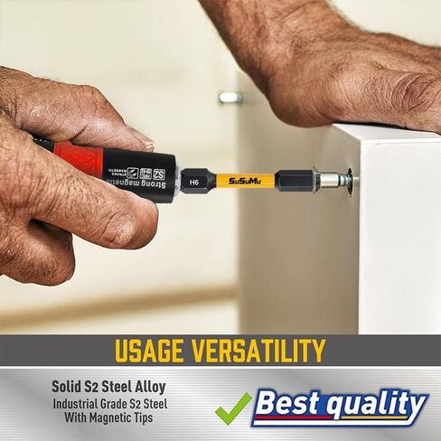 (53Pcs) Impact Hex Head Allen Wrench Bit Set, Hex-Shank S2 Alloy Steel Hex Bits Kit With Anti-slip Drill Bit Extender And Magnetic/Demagnetization Circle For Woodworking, Electrical Accessories in Kuwait