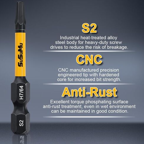 (53Pcs) Impact Hex Head Allen Wrench Bit Set, Hex-Shank S2 Alloy Steel Hex Bits Kit With Anti-slip Drill Bit Extender And Magnetic/Demagnetization Circle For Woodworking, Electrical Accessories in Kuwait