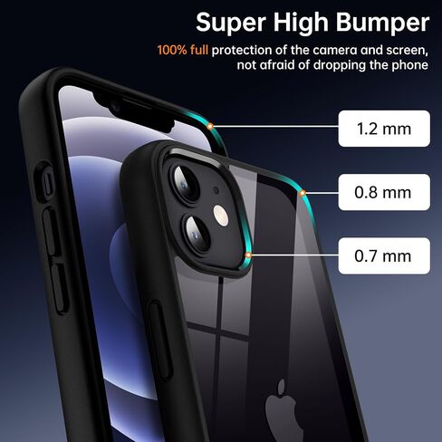 حالة واضحة لـ Supdeal Frackproof For iPhone 15 ، [وليس صفراء] [حماية من الإسقاط العسكري 10 أقدام] in Kuwait