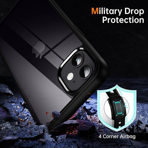 حالة واضحة لـ Supdeal Frackproof For iPhone 15 ، [وليس صفراء] [حماية من الإسقاط العسكري 10 أقدام] in Kuwait