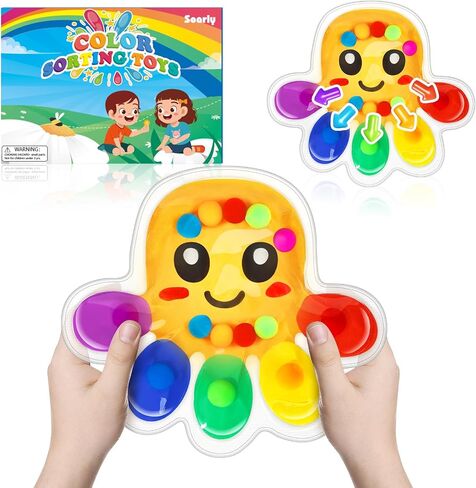Color Sorting Sensory Toys, Travel Toys for Toddlers 1-3 Autistic Sensory Toys for Kids 1-5 Easter Basket Stuffers for Kids Autism Toys Fine Motor Activities for Boys Girls Birthday in Saudi Arabia