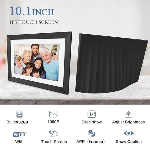 Digital Picture Frame 15.6" Large Digital Photo Frame 1920x1080 HD IPS Touch Screen, Built in 32GB Memory, Share Photos and Videos via Biuframe App, Gift for Friends and Family in Saudi Arabia