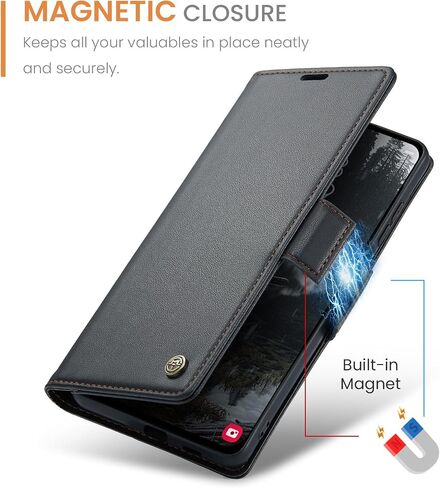 QLTYPRI Wallet Case for Samsung Galaxy S25 Ultra, Premium PU Leather Magnetic Flip Folio Case with RFID Blocking Credit Card Slots Kickstand Shockproof Protective Phone Case Cover - Purple in Saudi Arabia