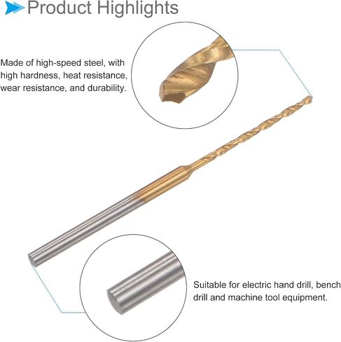 Mini Drill Bit, 1.8mm Drill Diameter 2.35mm Shank Diameter, Titanium Coated Micro Engraving Drill Bit - (Applications: for Plastic and Woodwork), 6-Pieces in Saudi Arabia