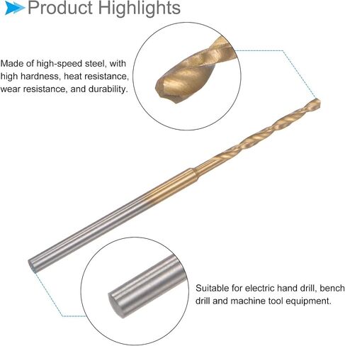 Mini Drill Bit, 1.8mm Drill Diameter 2.35mm Shank Diameter, Titanium Coated Micro Engraving Drill Bit - (Applications: for Plastic and Woodwork), 6-Pieces in Saudi Arabia