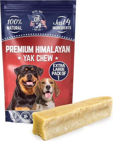 Devil Dog Pet Co. Himalayan Yak Cheese Dog Chews, Large - 3 Pack, 100% Natural & Healthy, Lactose-Free, Long-Lasting Dog Treats, Premium Yak Milk Chew Bones for Dogs in Saudi Arabia