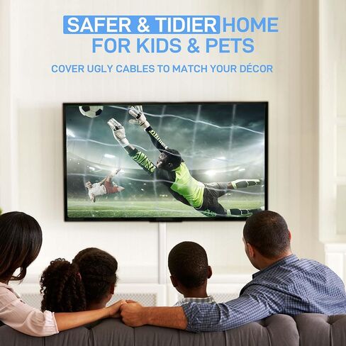 Delamu TV Cord Hider, Cord Covers for 3-4 Wires on Wall, Large Cable Hider Cable Management, Easy Set up Wire Hiders Wire Covers for Cords on Wall, TV Cables Cover Raceway, 6X W1.18 H0.67in, White in Saudi Arabia