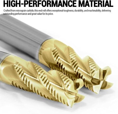 Carbide Square Rough End Mill - 4 Flute -5/8" 4T (1 Piece, 5/8") - for Milling Alloy Steels, Hardened Steel, Metal & More – Mill Bits Sets for DIYers & Professionals in Saudi Arabia
