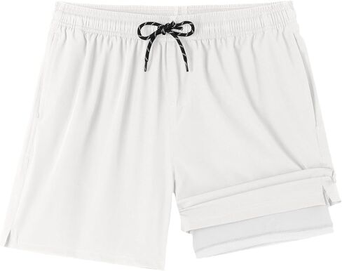 COOFANDY Men Swim Trunk with Compression Liner 2 in 1 Swimwear Bathing Suit Quick Dry Board Short in Saudi Arabia