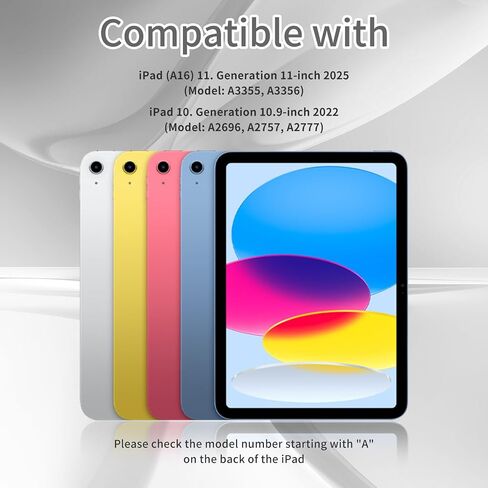 للحصول على iPad 10th Generation Case 10.9 بوصة 2022 مع حامل قلم رصاص ، و Smart Trifold Stand DASE مع غطاء خلفي TPU الناعم ، ومعرف الدعم للمس ، والاستيقاظ التلقائي ، والرمادي ، الرمادي in Kuwait