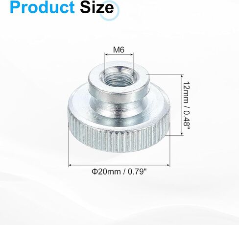 صواميل إبهام مخرشة من uxcell، 5 قطع M10x1.5 مم مثبتات مقابض حديدية مستديرة لأجزاء الطابعة ثلاثية الأبعاد، لون فضي in Saudi Arabia
