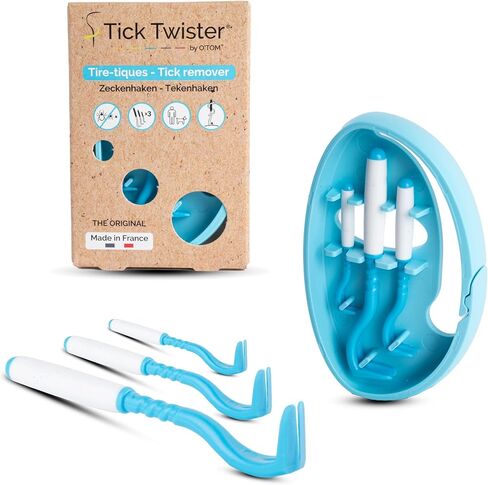 Tick Remover for Dogs and Human - Made in France - Tick Puller for Humans and Dogs - 3 Different Sizes - Dog Tick Removal Tool - Also for All Other Pets - Tick Nipper in in Saudi Arabia