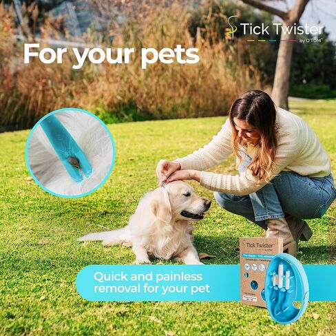 Tick Remover for Dogs and Human - Made in France - Tick Puller for Humans and Dogs - 3 Different Sizes - Dog Tick Removal Tool - Also for All Other Pets - Tick Nipper in in Saudi Arabia