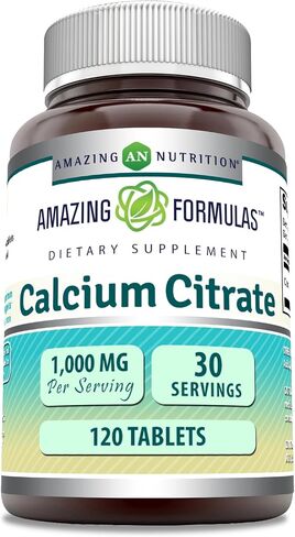 Amazing Formulas Calcium Citrate Supplement | 1000 Mg | 240 Tablets | Non-GMO | Gluten Free | Made in USA in Saudi Arabia