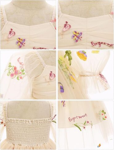 Obeeii عيد ميلاد Tulle Dress Baby Girls Long Sleeve Floral Dress Toddler in Kuwait