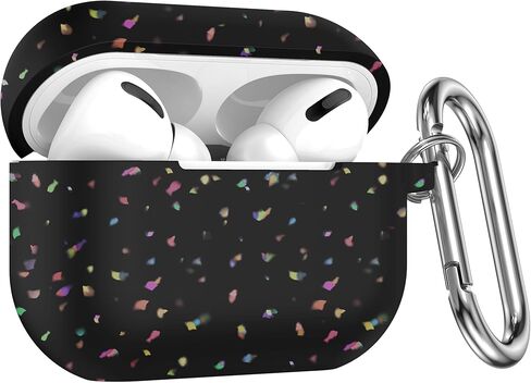W-Rara Airpods Pro 2nd Generation ، Confetti Flakes Soft Sister Silicone Cover متوافق مع غطاء حالة الشحن Apple Airpods Pro 2nd و 1 مع سلسلة مفاتيح ، مصنوعة من مواد معاد تدويرها in Kuwait