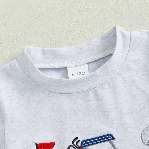 Summer Toddler Baby Boy Girl Golf Outfit Funny Letter Print Short Sleeve Shirt Jogger Shorts Infant Sets in Saudi Arabia