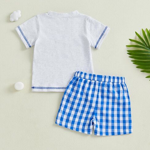 Summer Toddler Baby Boy Girl Golf Outfit Funny Letter Print Short Sleeve Shirt Jogger Shorts Infant Sets in Saudi Arabia