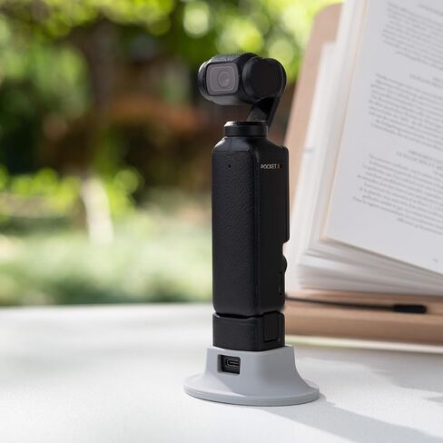 Mount Pocket 3 Stand Base Mount ، Silicone Non -Slip Desktop Mount for DJI Osmo Pocket 3 Creator Combo ، موقف مضغوط خفيف الوزن لإكسسوارات مقبض Osmo Pocket 3 - رمادية in Saudi Arabia
