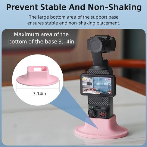Mount Pocket 3 Stand Base Mount ، Silicone Non -Slip Desktop Mount for DJI Osmo Pocket 3 Creator Combo ، موقف مضغوط خفيف الوزن لإكسسوارات مقبض Osmo Pocket 3 - رمادية in Saudi Arabia