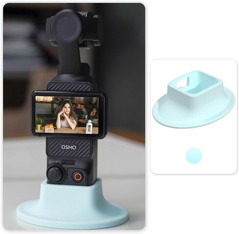 Mount Pocket 3 Stand Base Mount ، Silicone Non -Slip Desktop Mount for DJI Osmo Pocket 3 Creator Combo ، موقف مضغوط خفيف الوزن لإكسسوارات مقبض Osmo Pocket 3 - رمادية in Kuwait
