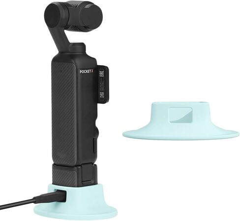 Mount Pocket 3 Stand Base Mount ، Silicone Non -Slip Desktop Mount for DJI Osmo Pocket 3 Creator Combo ، موقف مضغوط خفيف الوزن لإكسسوارات مقبض Osmo Pocket 3 - رمادية in Kuwait