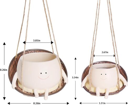 Hanging Swing Chair Planter Pot Smile Face Plant Pot for Indoor Outdoor Plants Cute Head Flower Pots for Succulent String of Pearls Unique Gift on Mother's Day, Birthday, Christmas in Saudi Arabia