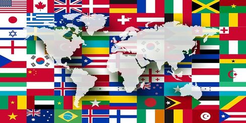BELECO 7X5ft Fabric World Flags Backdrop World Map International Flag Country Flags Background for Themed Party Decorations Home Decor Photo Booth Studio Props in Saudi Arabia