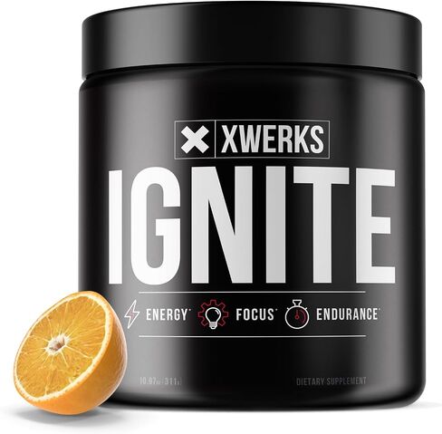 Xwerks Ignite Green Apple Pre Workout Powder, Best Natural Keto Pre-Workout for Women and Men with Explosive Energy, Gluten Free Preworkout Blend for Endurance Stamina, 150 mg Caffeine 30 Servings in Saudi Arabia