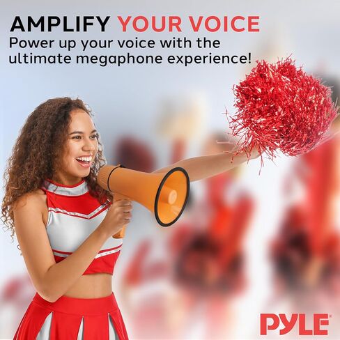 Pyle 20W Megaphone Bullhorn - صفارة إنذار أوتوماتيكية محمولة وحجم قابل للتعديل، نطاق عرض يصل إلى 400 ياردة مربعة، مدخل Aux، حديث، صفارة إنذار، موسيقى، صفارة، تسجيل، حزام كتف (أخضر) in Saudi Arabia