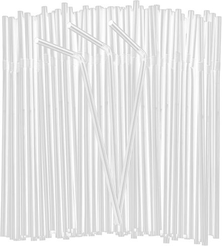 150PCS Disposable Plastic Drinking Straws - Flexible Drinking Straws Long Plastic Straws Drinking Straws Bendable Colorful PP Plastic Straws for Home Use Milk Juice Drinks in Saudi Arabia