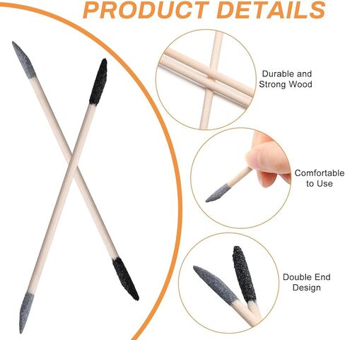 60 Pcs Sanding Stick Double End Matchsticks Sanding Twigs Coolrunner 5.4Inch Sanding Twigs Fine Detailing for Plastic Models Wood Hobby, 150/280 Grit in Kuwait