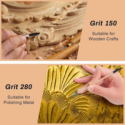 60 Pcs Sanding Stick Double End Matchsticks Sanding Twigs Coolrunner 5.4Inch Sanding Twigs Fine Detailing for Plastic Models Wood Hobby, 150/280 Grit in Kuwait