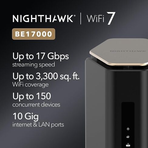 NETGEAR Nighthawk WiFi 7 Router (BE9300) – Security Features, 9.3Gbps Wireless Speed, 2.5 Gigabit Internet Port, Tri-Band Gaming Router, Covers 2,500 sq. ft., 100 Devices, Built-in VPN, USB 3.0 in Saudi Arabia