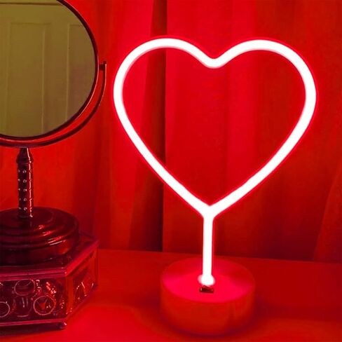 BHClight Pink Heart Neon Sign ، LED Neon Light Battery يتم تشغيله أو مصباح USB مدعومًا بعيد الحب ، وأضواء زخارف الطاولة لغرفة زواج زفاف ديكور الفصول الدراسية in Kuwait