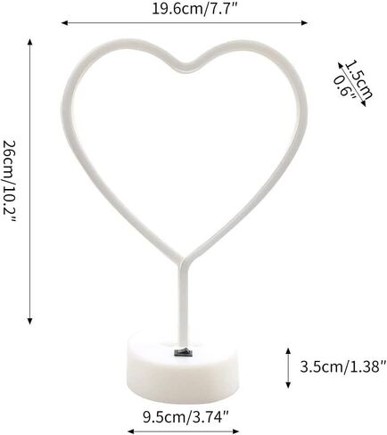 BHClight Pink Heart Neon Sign ، LED Neon Light Battery يتم تشغيله أو مصباح USB مدعومًا بعيد الحب ، وأضواء زخارف الطاولة لغرفة زواج زفاف ديكور الفصول الدراسية in Kuwait