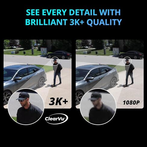 حزمة Defender الحصرية: AI Powered Guard Pro 3K Plus Dual Lens PTZ WiFi 6/Bluetooth ، كاميرا أمان المكونات والتشغيل ، 4 حزمة ، اكتشاف الإنسان/المركبات ، تتبع AI AI ، بطاقة 4 × 128GB SD ، تطبيق الهاتف المحمول in Kuwait